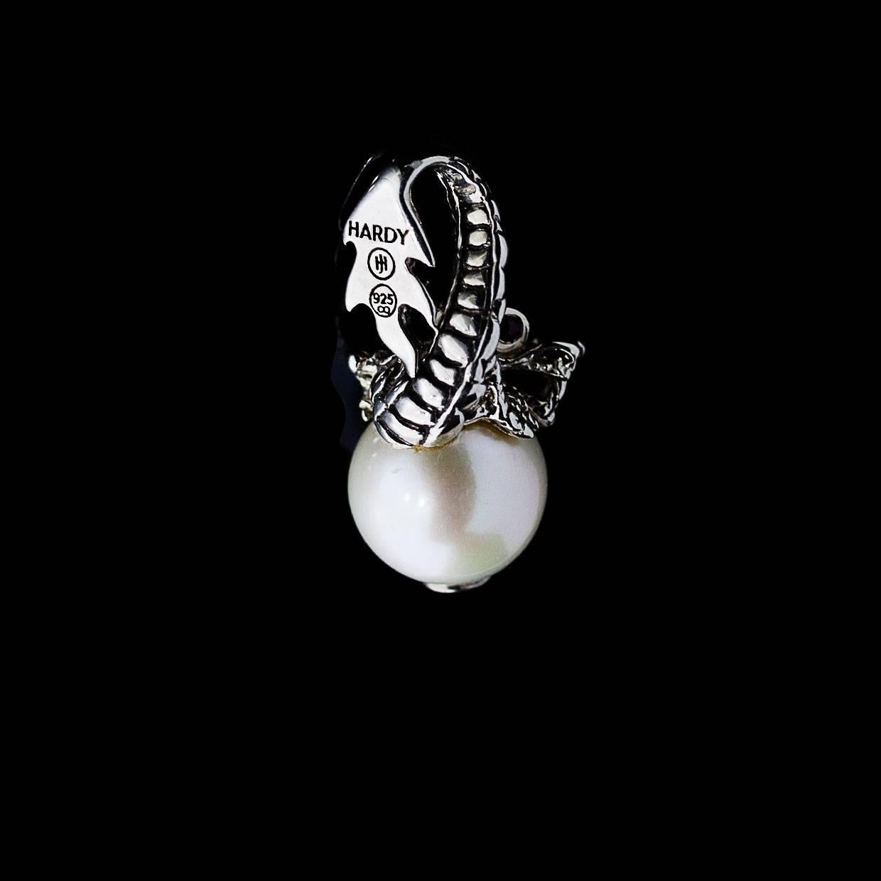 Round Cut John Hardy Naga Dragon Pearl Pendant