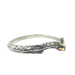 John Hardy Naga Dragon Slim Kick Hinged Cuff 18ct Yellow Gold & Silver