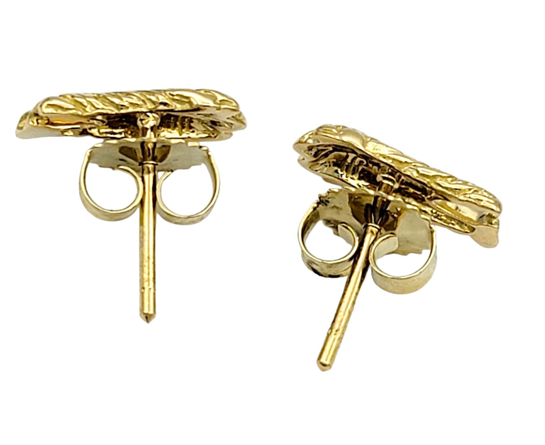 John Hardy Naga Legend 18 Karat Dragon Head Stud Earrings with Diamonds & Rubies In Good Condition For Sale In Scottsdale, AZ