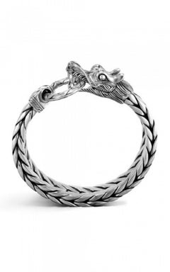 John Hardy Naga Silver Rectangular Chain Bracelet BM65210XUXL