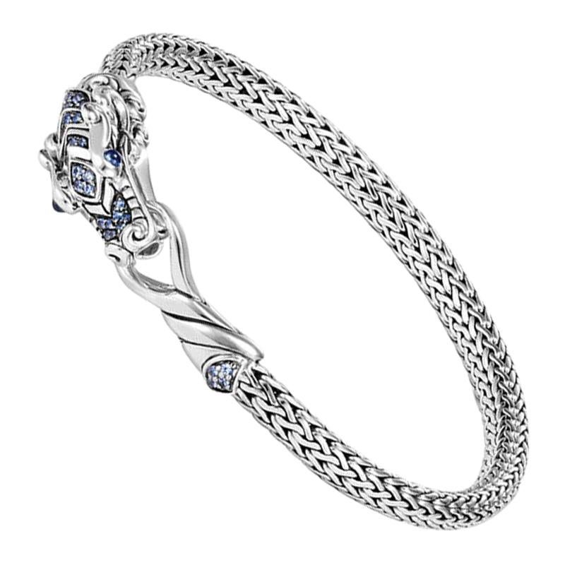 John Hardy Naga Station Bracelet with Blue Sapphire BBS601334BSPXM For Sale