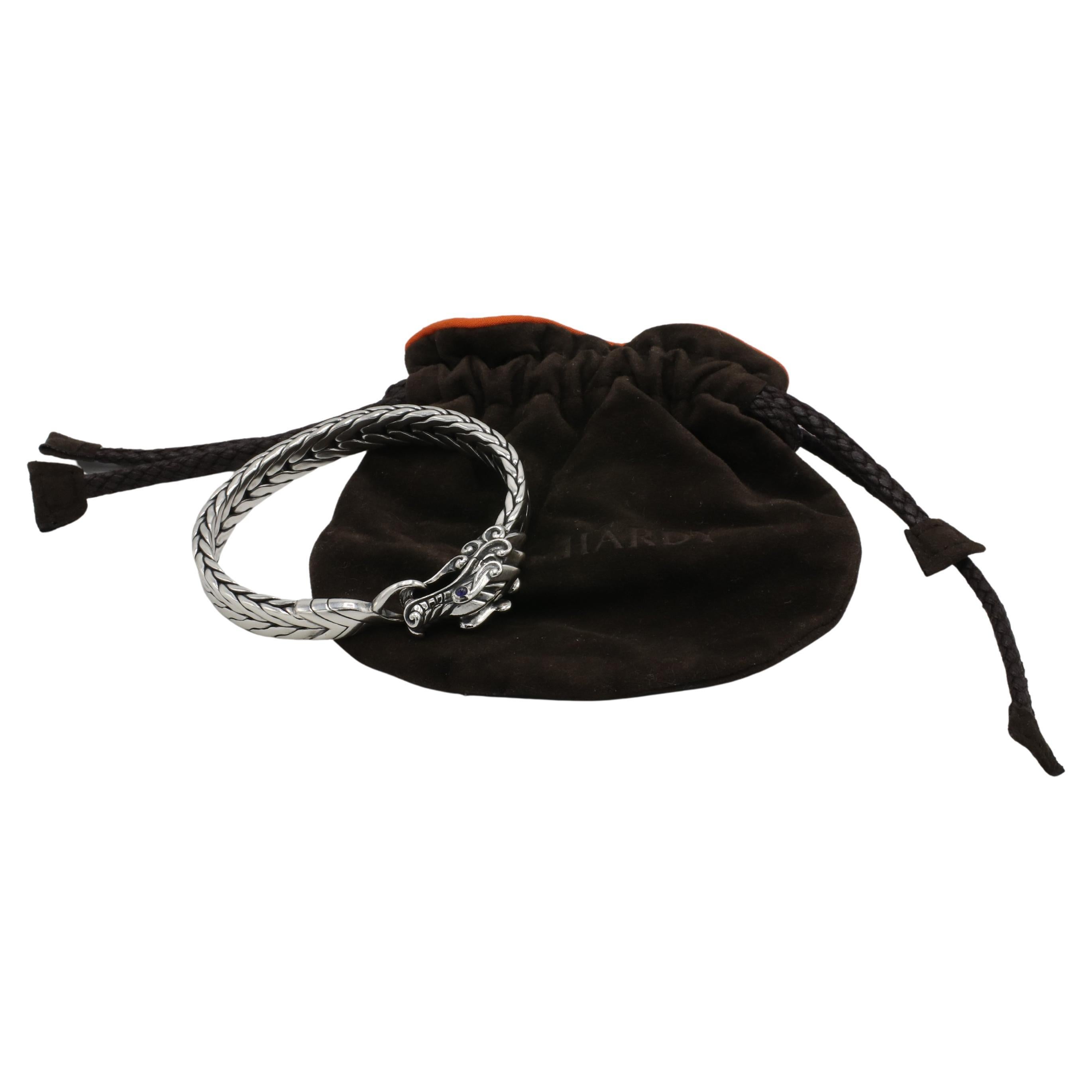 John Hardy Naga Sterling Silber Drachenkopf gewebt Kette Armreif Armband im Angebot 1