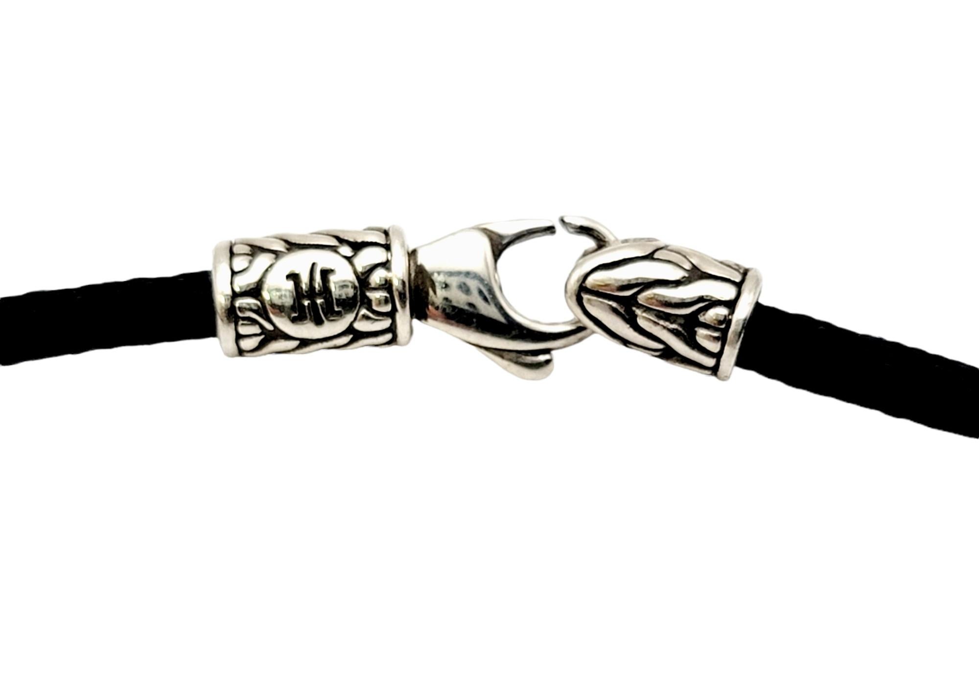John Hardy Naga Sterling Silver Dragon Pendant Necklace on Black Silk Cord 1