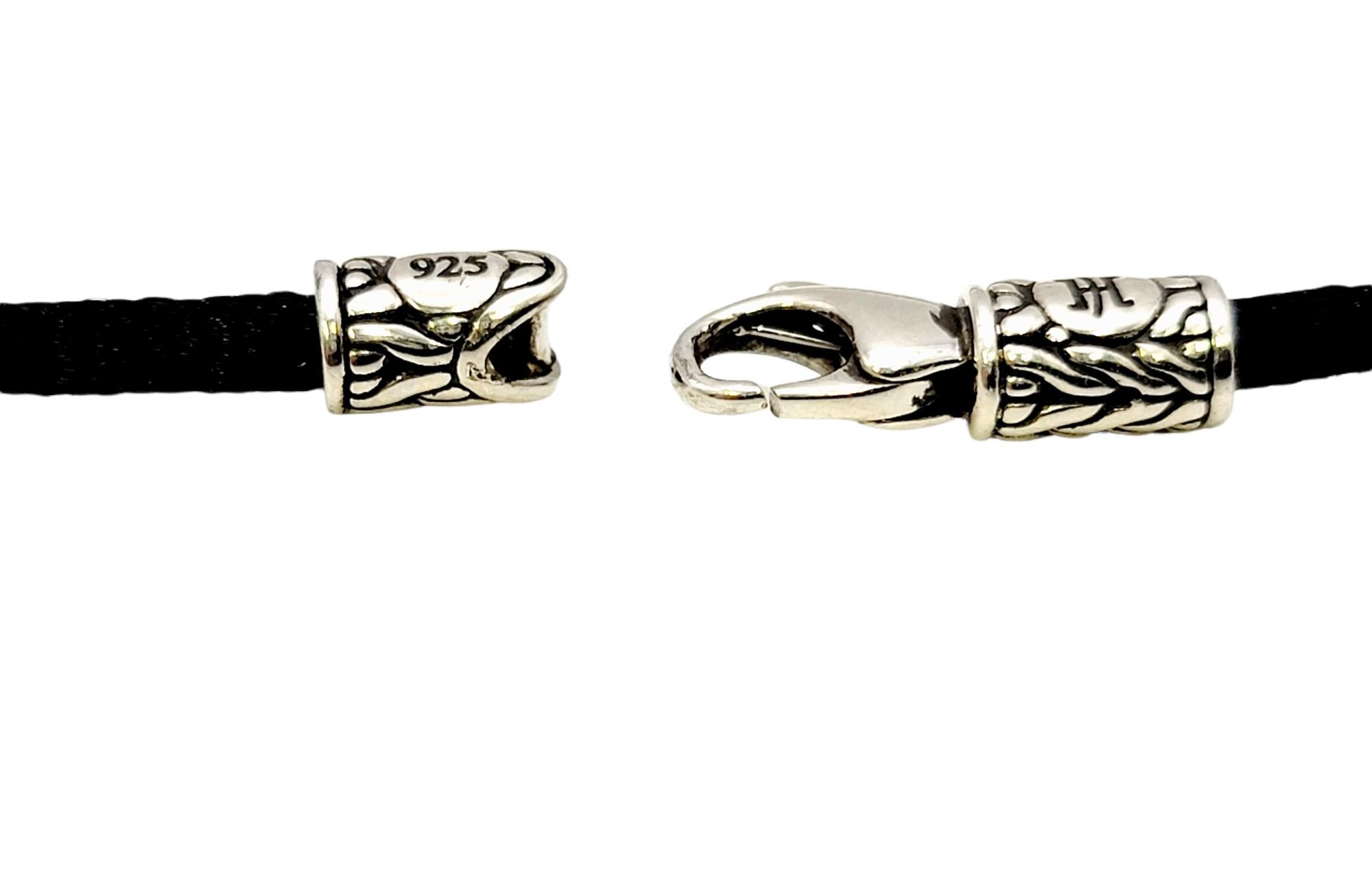 John Hardy Naga Sterling Silver Dragon Pendant Necklace on Black Silk Cord 3