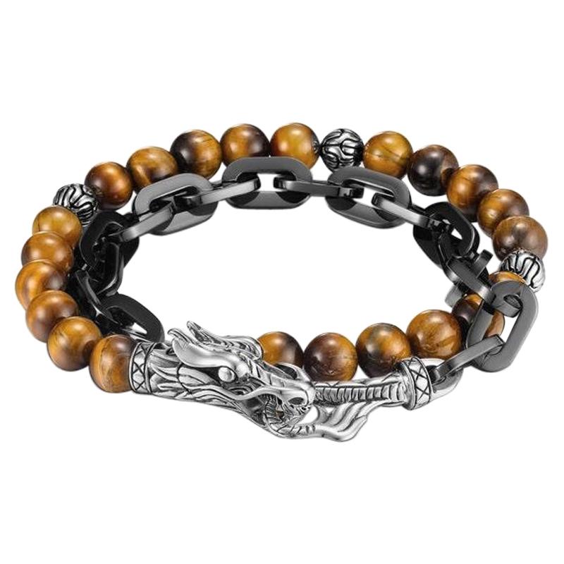 John Hardy Naga Double Dragon Head Bracelet BMS65089OZBLBONX at 1stDibs
