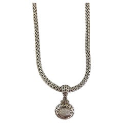 John Hardy Necklace Set With Diamonds Set in 925 Silver and 18ct Gold