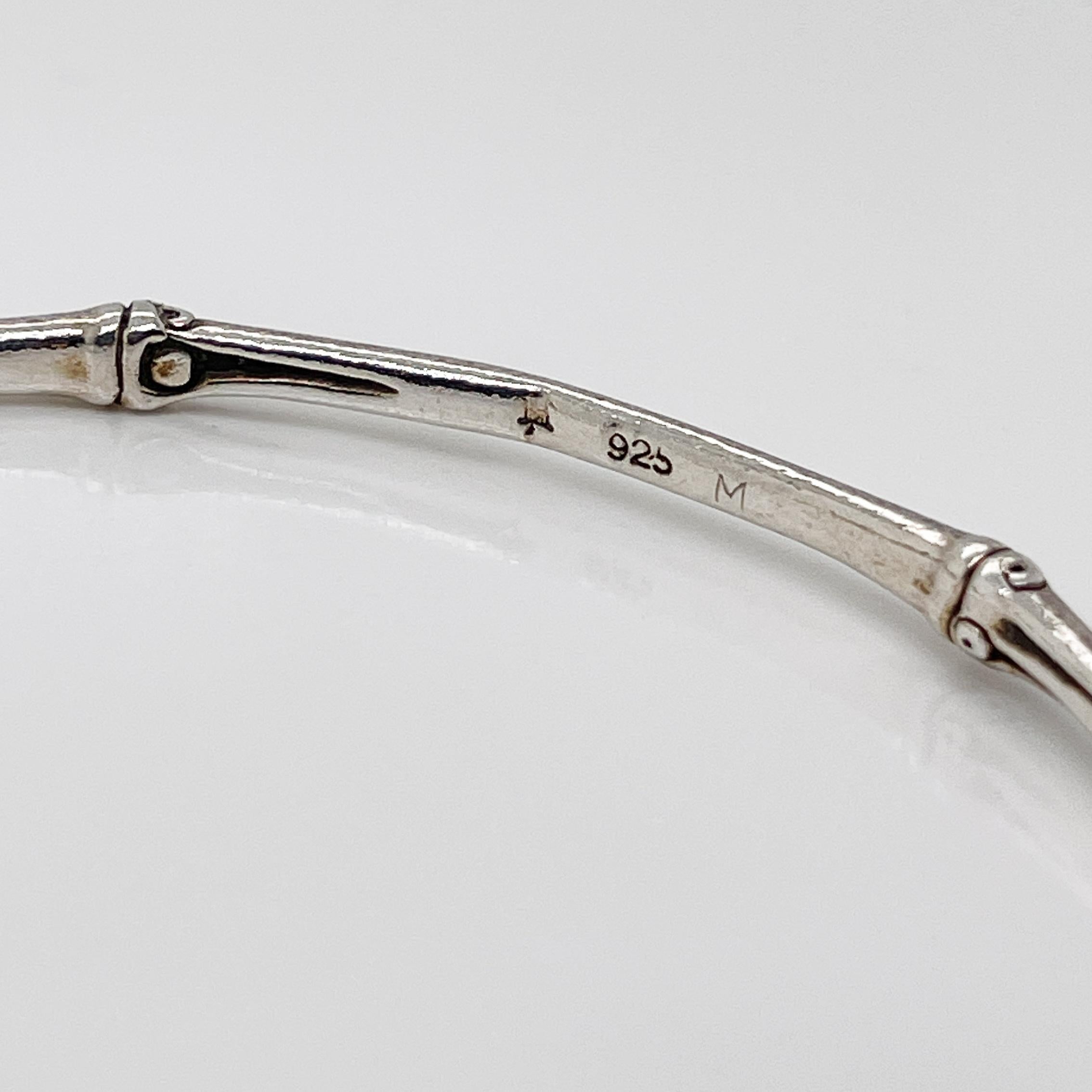 John Hardy Nusa Penida Slim Bamboo Sterling Silver Bangle Bracelet Set In Good Condition In Philadelphia, PA