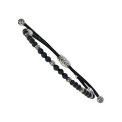 John Hardy Onyx Classic Chain Pull through Bracelet, Sterling Men's Adjustable