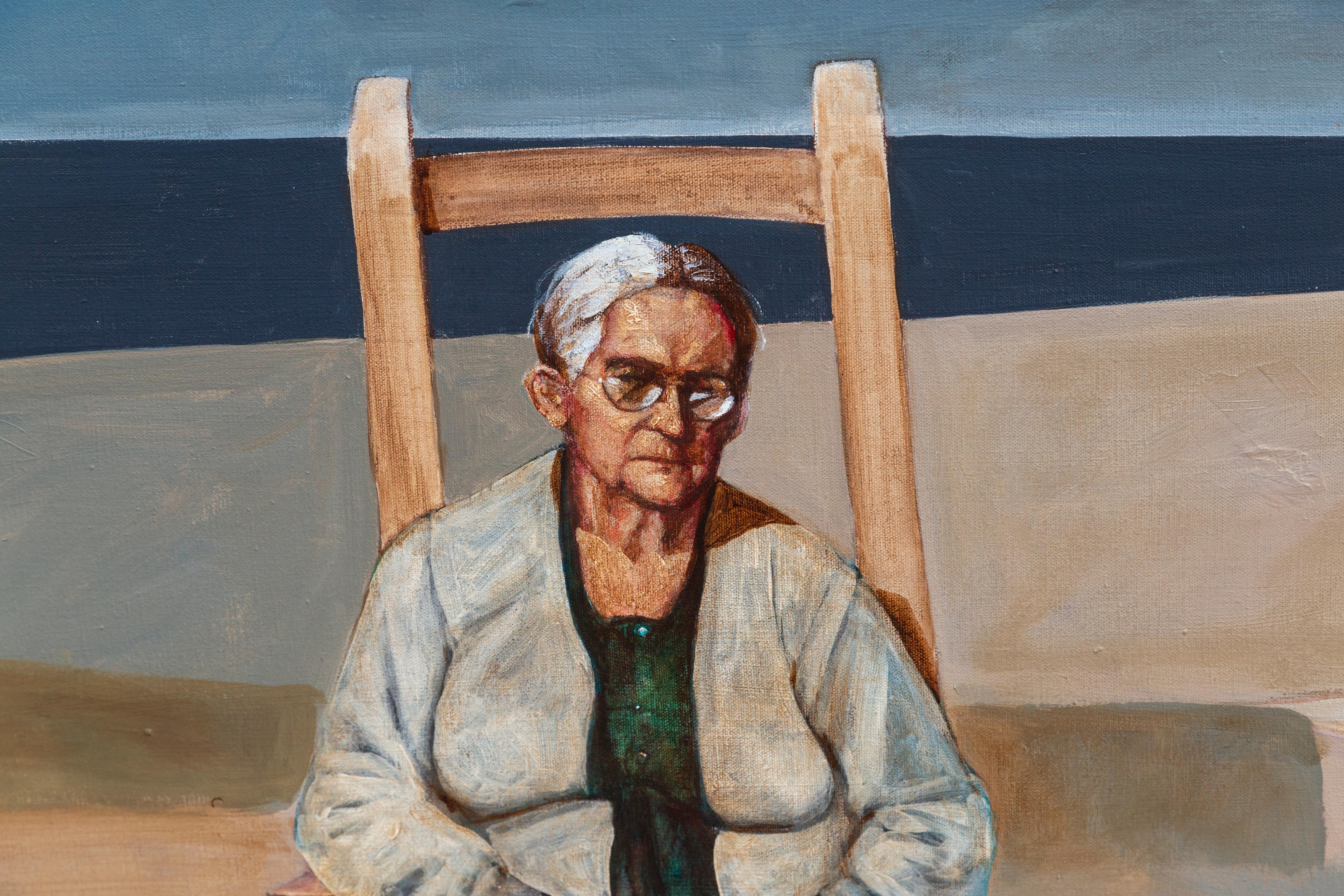 Grandmother at Shore, Large Painting by John Hardy 3