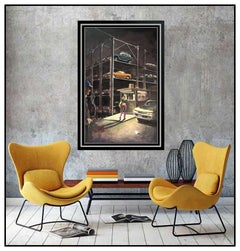 John Hardy Original Oil Painting On Canvas Large Urban Landscape Modern Artwork