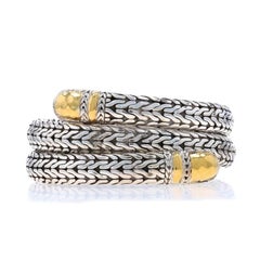 John Hardy Palu Coil Bracelet 6" - Sterling 925 Yellow Gold 22k Adjustable Wrap