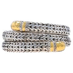 John Hardy Palu Coil Bracelet 6" - Sterling 925 Yellow Gold 22k Adjustable Wrap