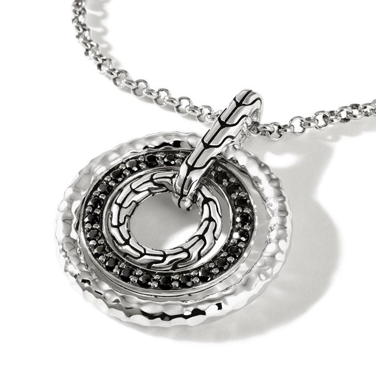 Style No.: NBS9008684BLSBNX
Metal: Sterling Silver
Gauge: 2 MM
Length: 18-20 IN
Pendant Dimensions: 30 MM X 23 MM
Closure: Lobster Clasp
Setting: Pavé
Stone: Treated Black Sapphire