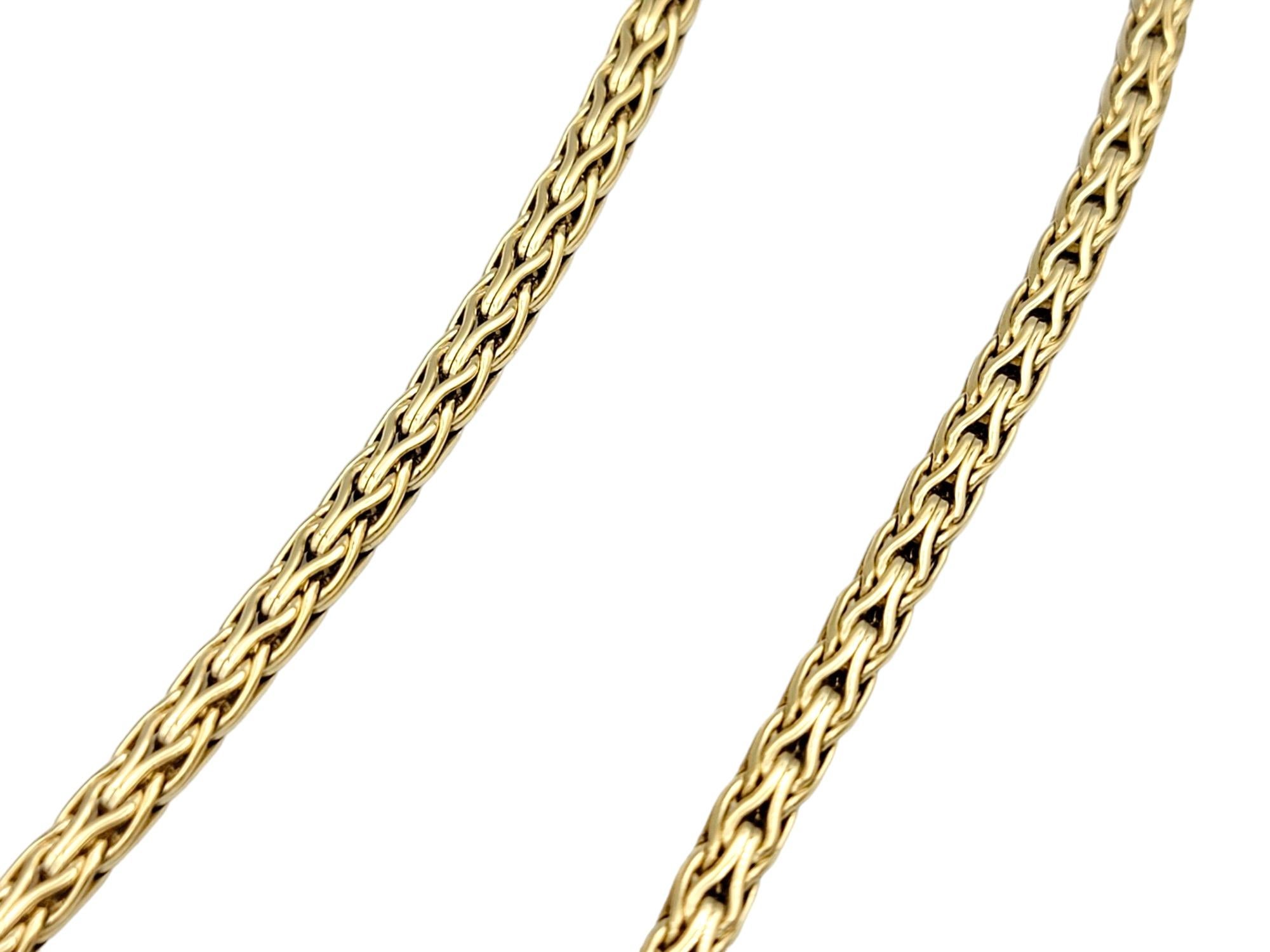 John Hardy, collier pendentif ovale pavé de diamants avec chaîne en or jaune 18 carats Pour femmes en vente