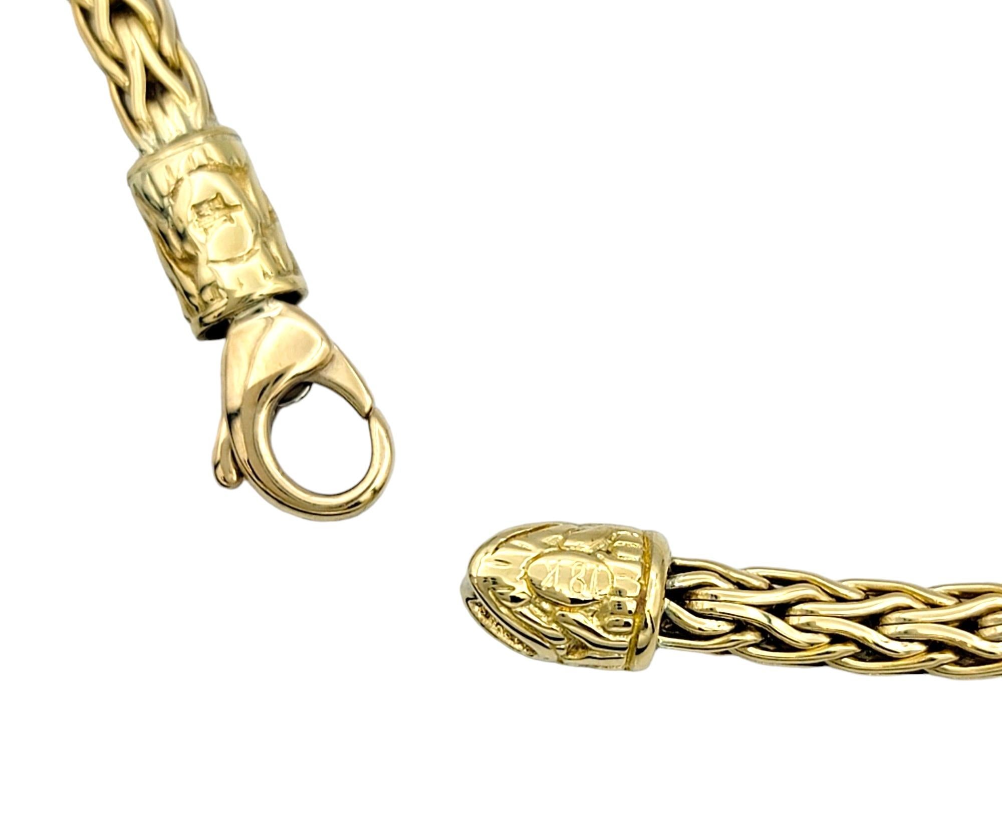 John Hardy, collier pendentif ovale pavé de diamants avec chaîne en or jaune 18 carats en vente 2