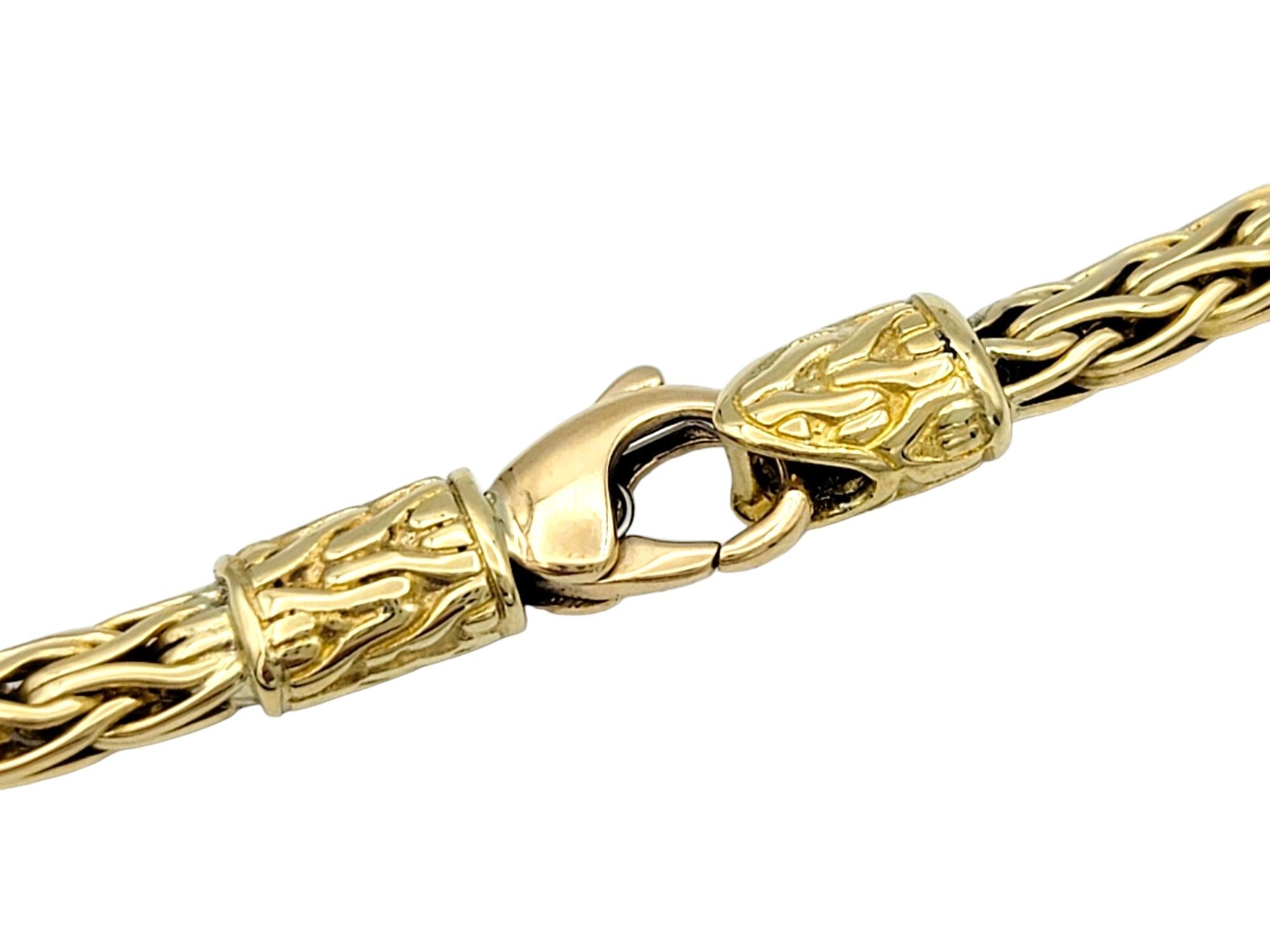 John Hardy, collier pendentif ovale pavé de diamants avec chaîne en or jaune 18 carats en vente 3