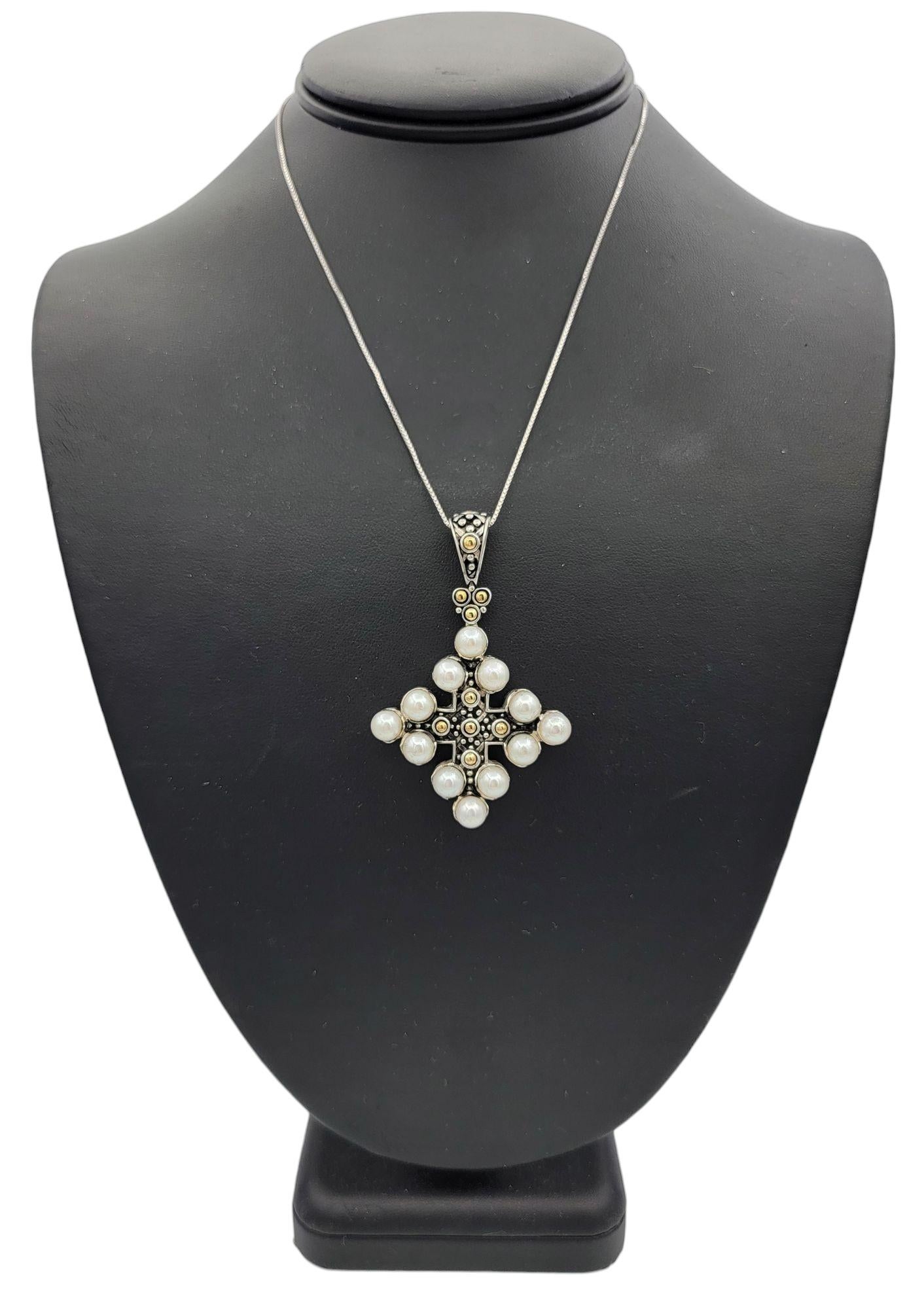 John Hardy Ciondolo a forma di croce di Jaisalmer in argento sterling e oro giallo 18 carati 1