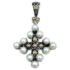 John Hardy Ciondolo a forma di croce di Jaisalmer in argento sterling e oro giallo 18 carati