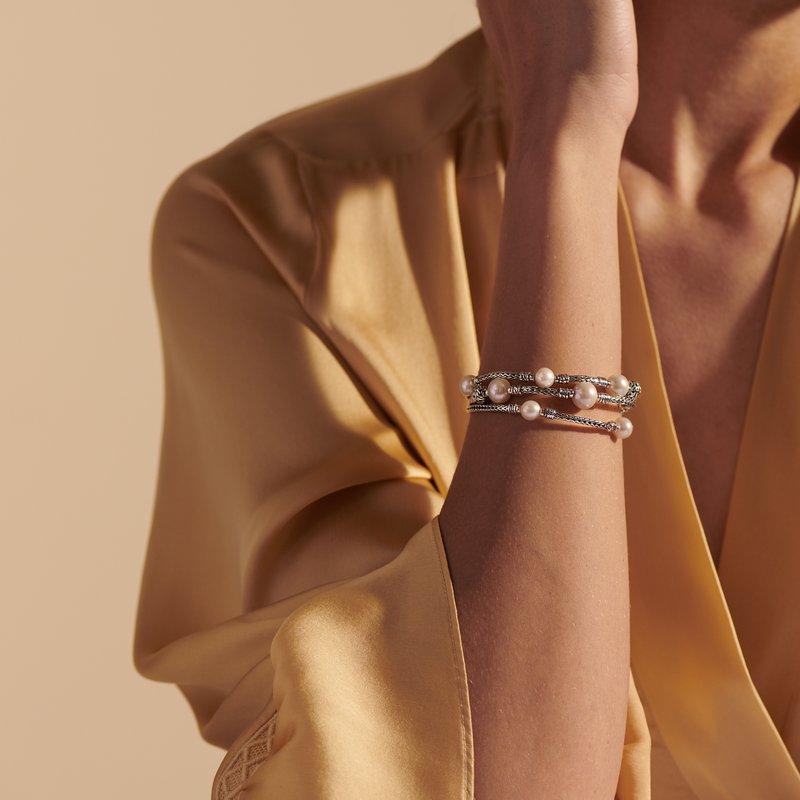 da uomo o donna John Hardy Bracciale a tre file di perle BB90653XUM in vendita