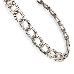 John Hardy Pebble Dot Kali Chain Flat Link Necklace 925 Sterling Silver