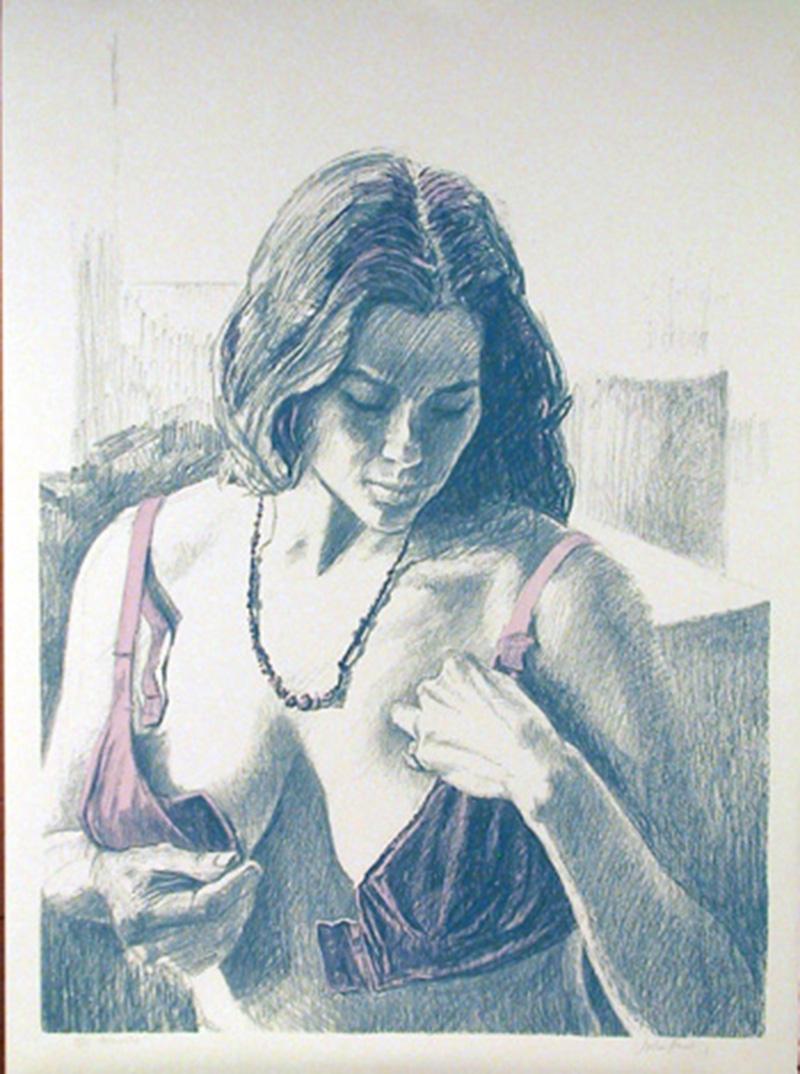 John Hardy (Artist) Figurative Print - Brassiere, Lithograph by John Hardy