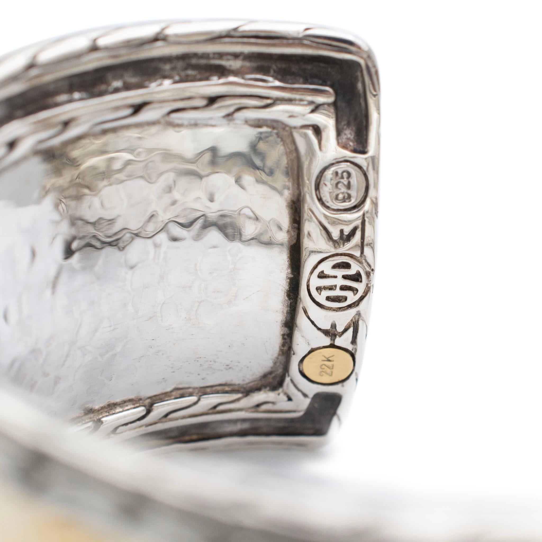 John Hardy Retired 22K Gelbgold & 925 Sterlingsilber Manschettenarmband 1