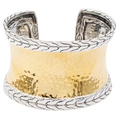 John Hardy Retired 22K Yellow Gold & Sterling Silver 925 Cuff Bracelet