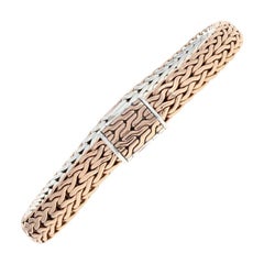 John Hardy Reversible Flat Classic Chain Bracelet Sterling and Bronze