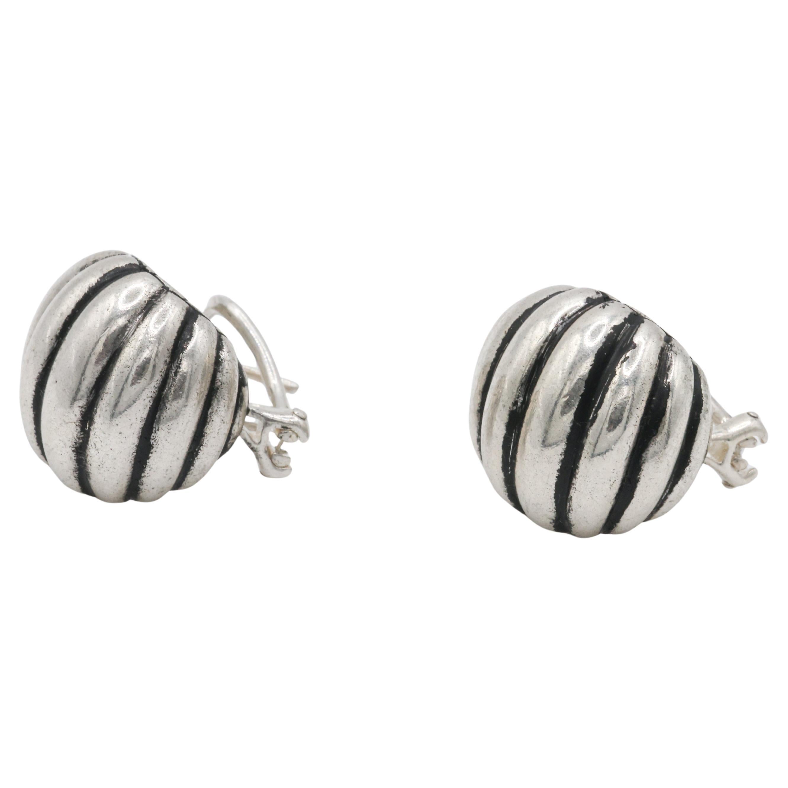 John Hardy Ribbed Earrings For Sale