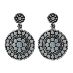 John Hardy Runde Dot Drop Large Ohrringe - Sterling 925 Dangles durchbohrt