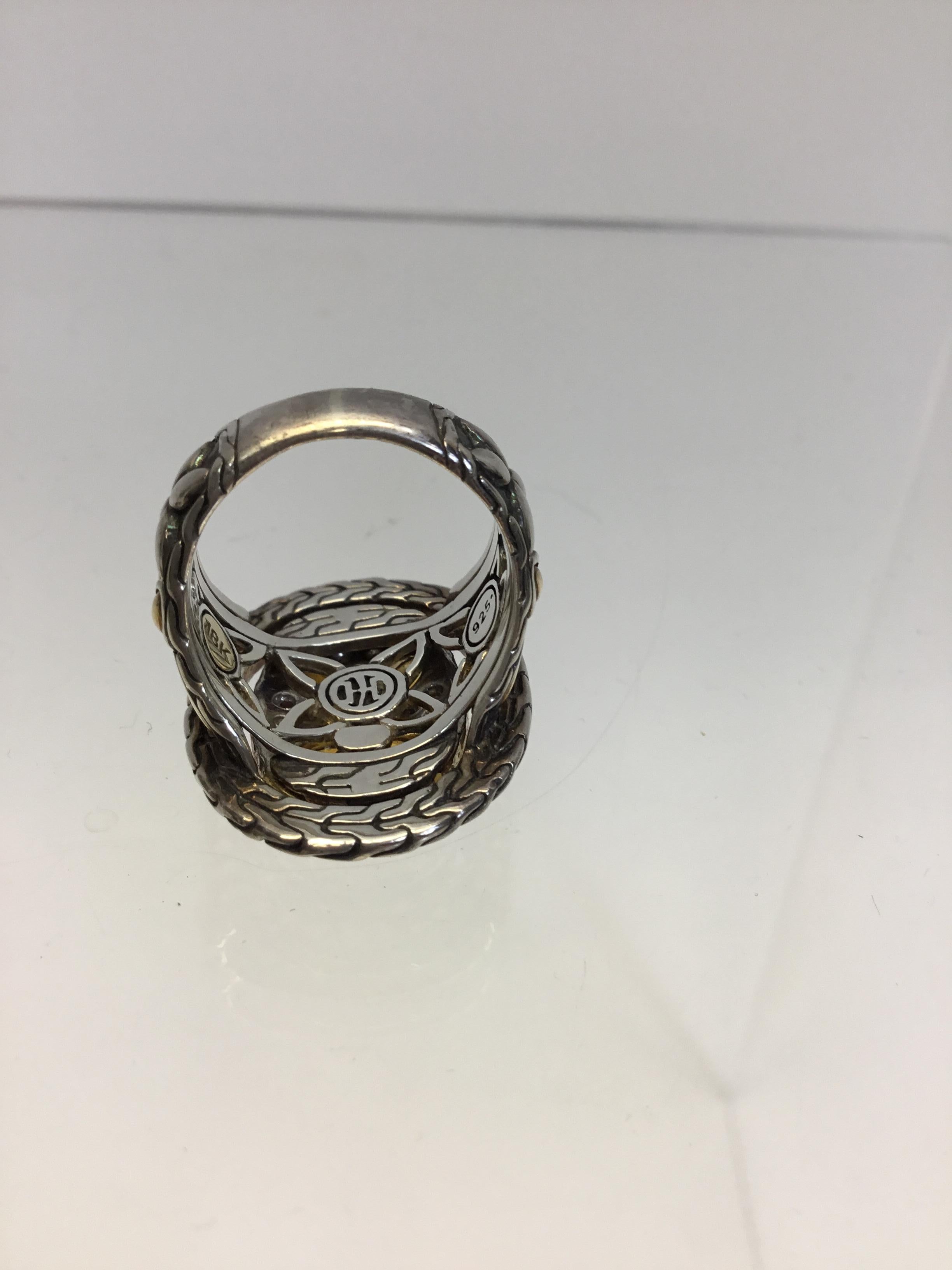 John Hardy Silver and Gold Ring with Citrine For Sale 3