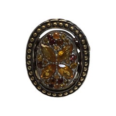 John Hardy Silver and Gold Ring with Citrine