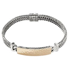 John Hardy Silver Chain Bracelet with Gold Hammered Station BUZ900716XUL