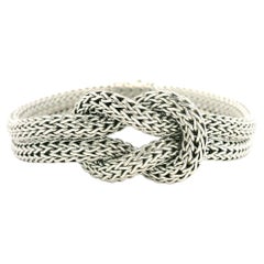 John Hardy Solid Sterling Silver Love Knot 10mm Bracelet Size Medium