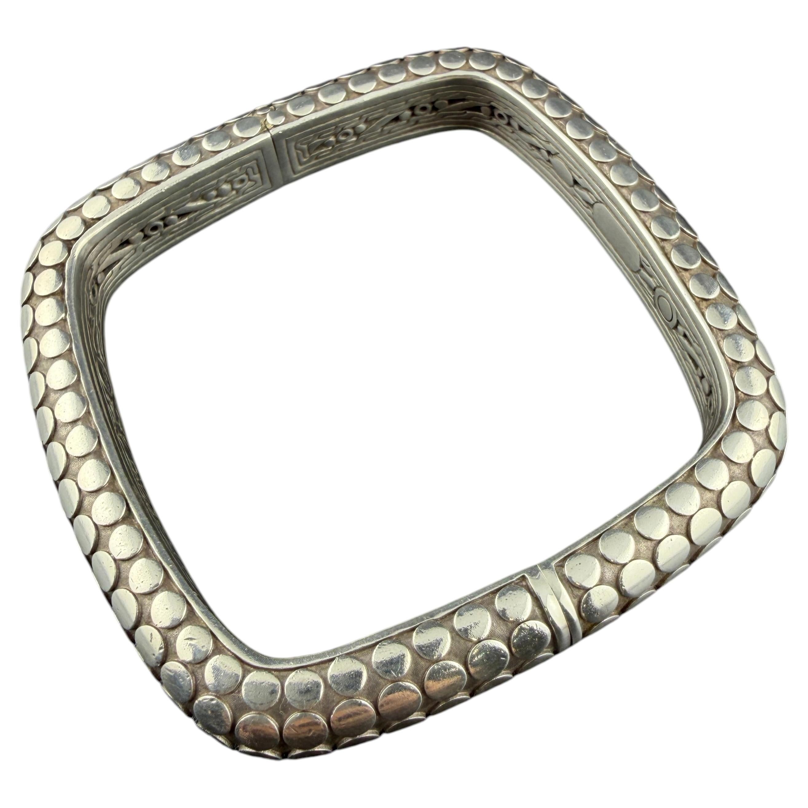 John Hardy Square Sterling Silver Bracelet/Dotted Collection/Dot For Sale
