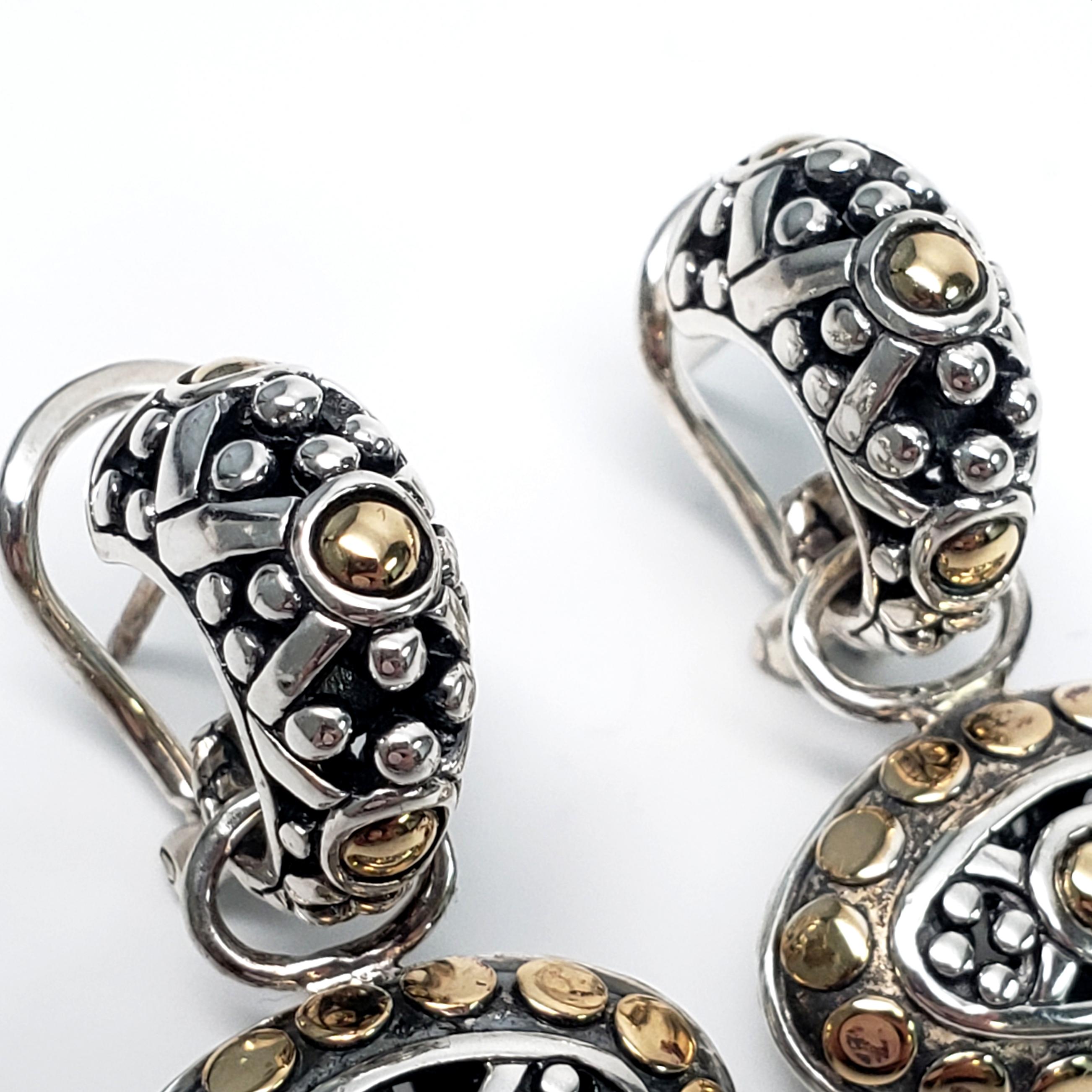 John Hardy Sterling Silver Jaisalmer Dot Collection Oval Dangle Hoop Earrings 1