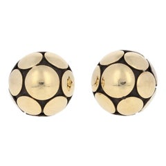 John Hardy Sterling 
1/3 18 Karat Yellow Gold Earrings 925 Small Dot Ball Studs