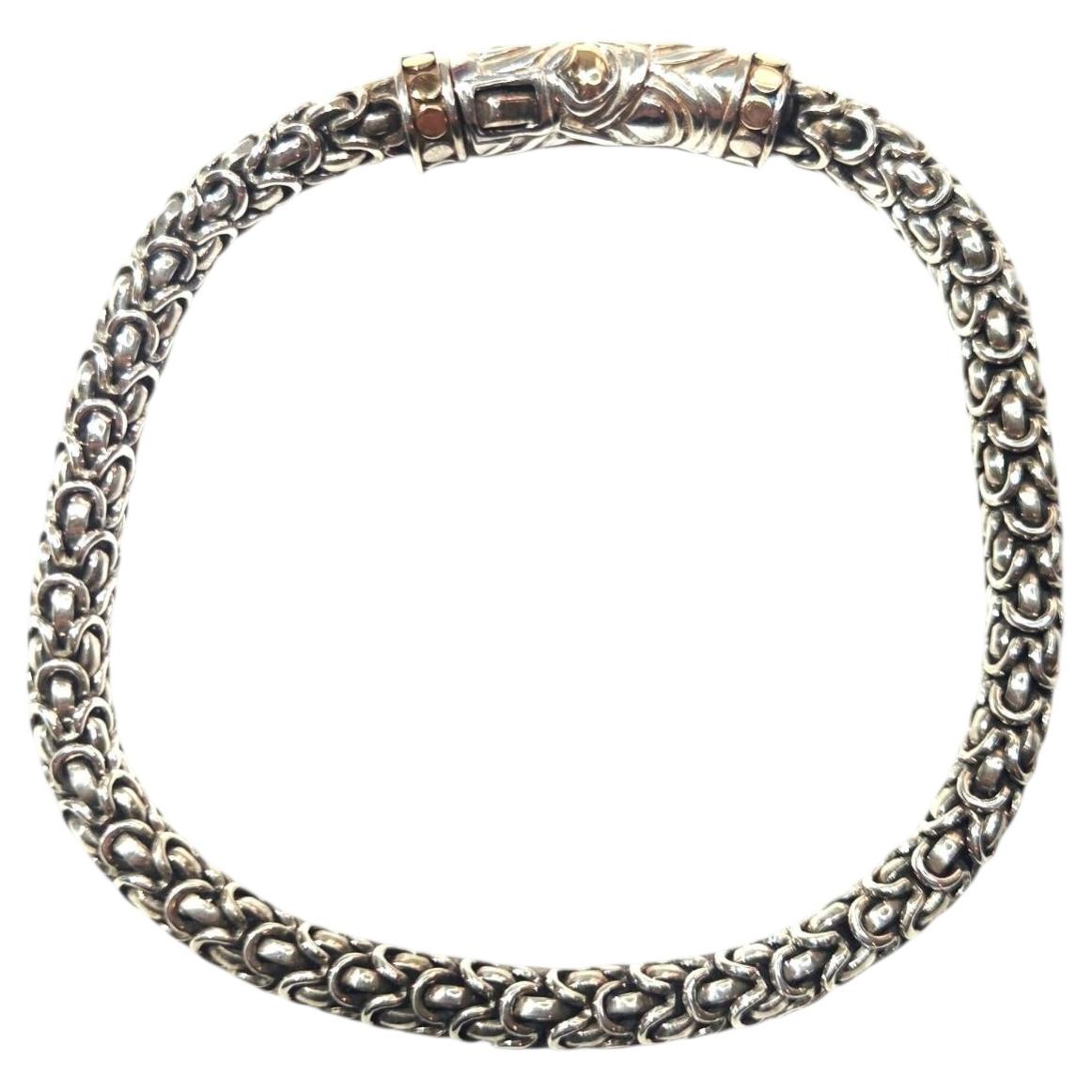 John Hardy Sterling 18K Yellow Gold Legends Naga Dragon Scale Bracelet #25714