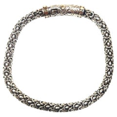 John Hardy Sterling 18K Yellow Gold Legends Naga Dragon Scale Bracelet #25714