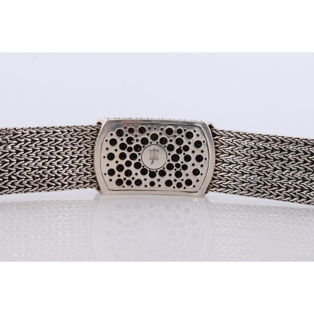 John Hardy Sterling Black Silver Sapphire Bracelet. John Hardy Pebble Pave Dot For Sale 7