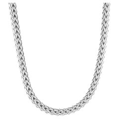 John Hardy SS & 18 Karat White Gold Classic Chain Necklace with Diamond Clasp