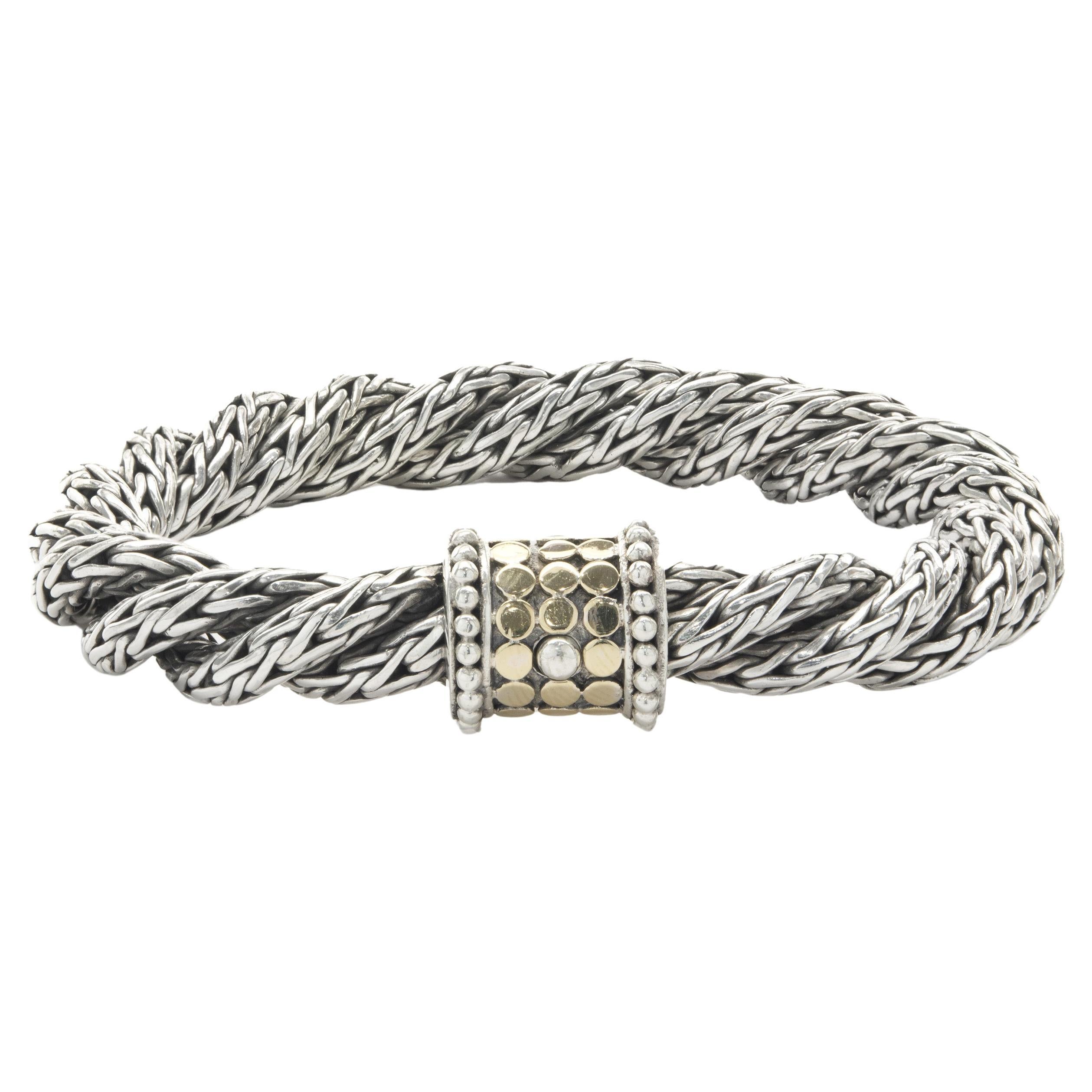John Hardy Sterling Silver & 18 Karat Yellow Gold Classic Chain Twist Bracelet