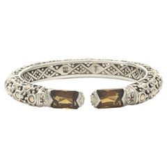 John Hardy Sterling Silver & 18 Karat Yellow Gold Dot Collection Citrine Bangle