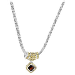 John Hardy Sterling Silber & 18 Karat Gelbgold Granat Dot Kollektion Halskette