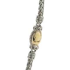 John Hardy Sterling Silver & 18 Karat Yellow Gold Hammered Station Necklace