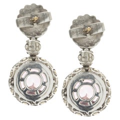 John Hardy Sterling Silver & 18 Karat Yellow Gold Pink Topaz Batu Drop Earrings
