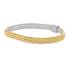 John Hardy Sterling Silver & 18 Karat Yellow Gold Reversible Chain Bracelet