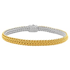 John Hardy Sterling Silver & 18 Karat Yellow Gold Reversible Chain Bracelet