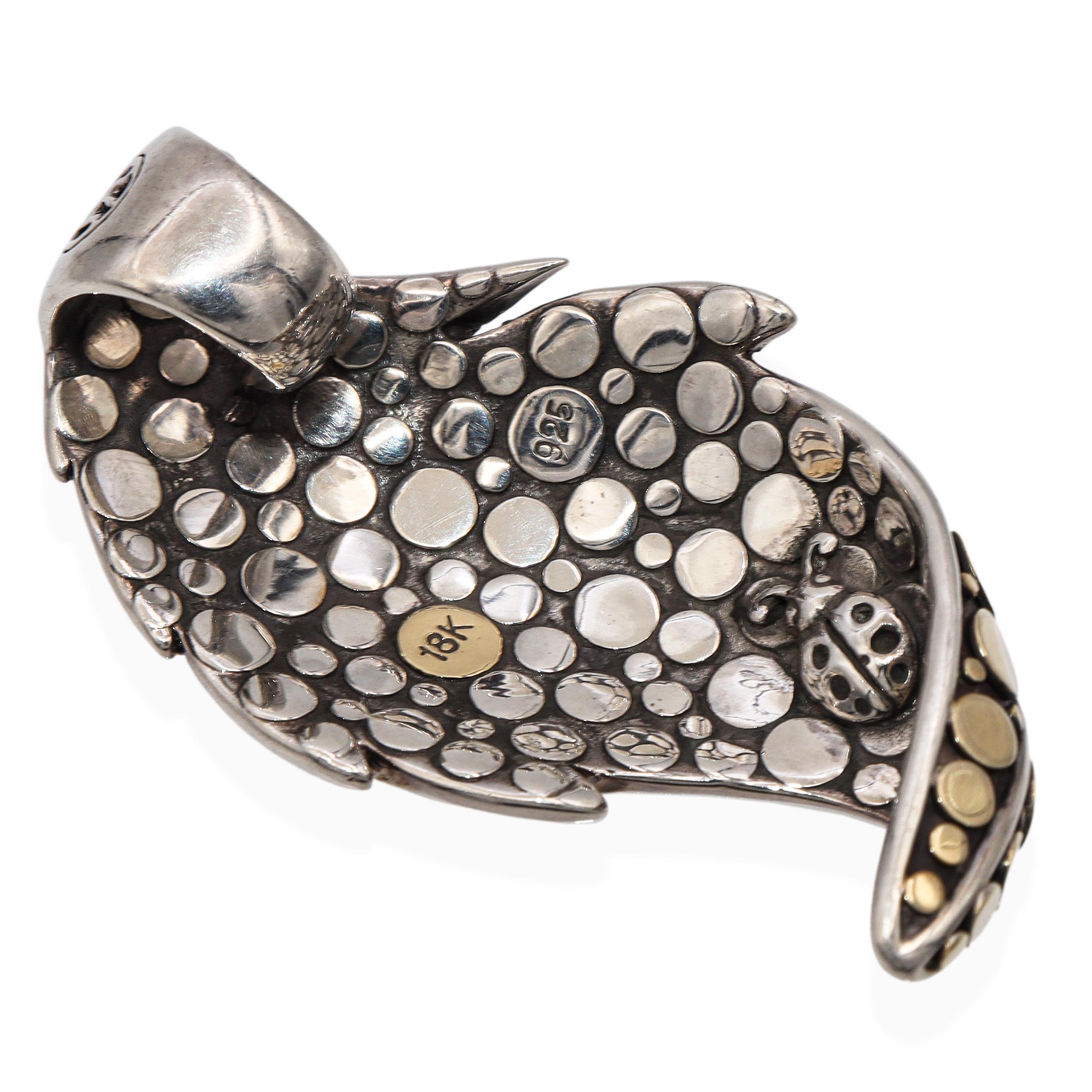 Donna John Hardy Ciondolo in argento sterling e oro 18 carati Dot Dot Leaf in vendita