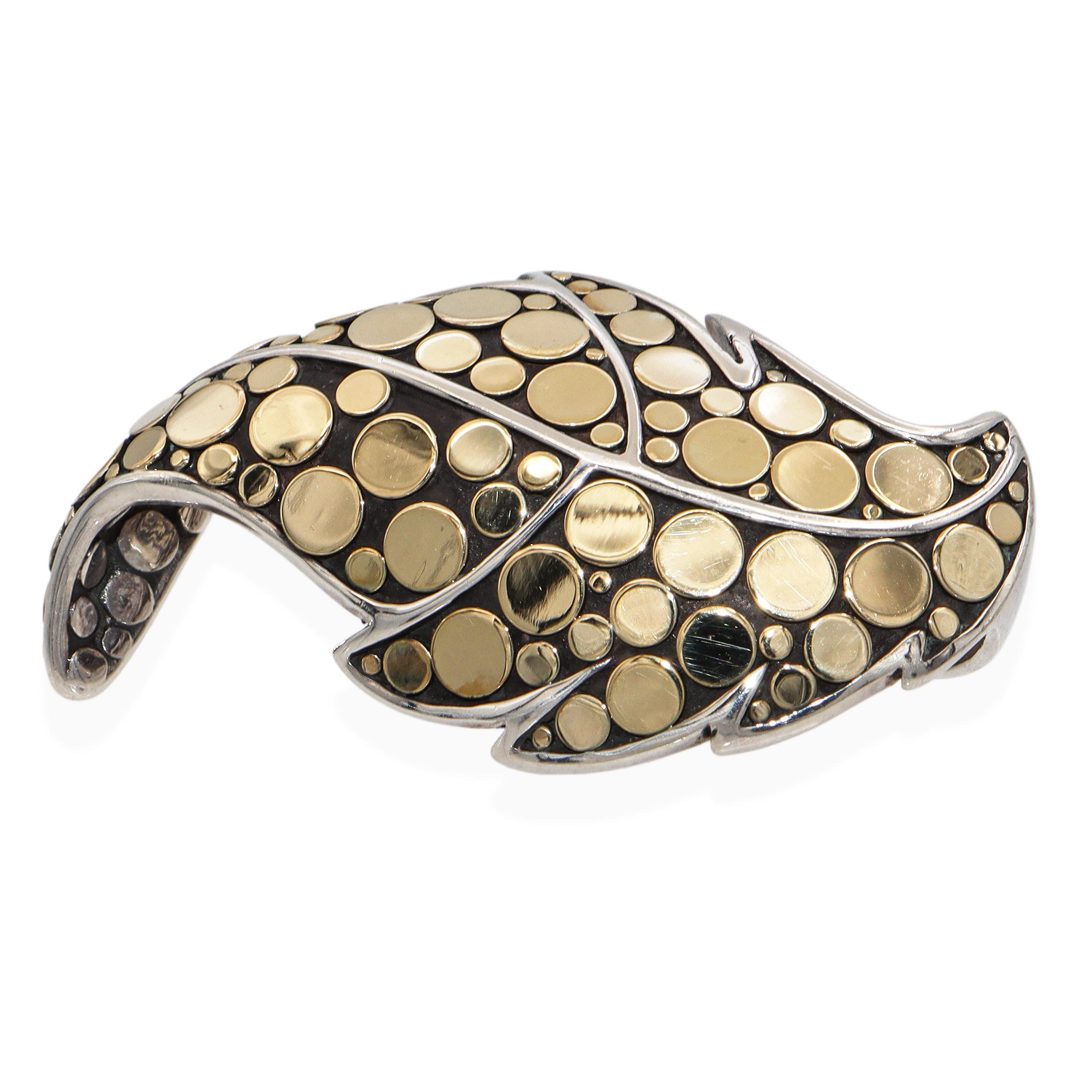 John Hardy Ciondolo in argento sterling e oro 18 carati Dot Dot Leaf in vendita 1